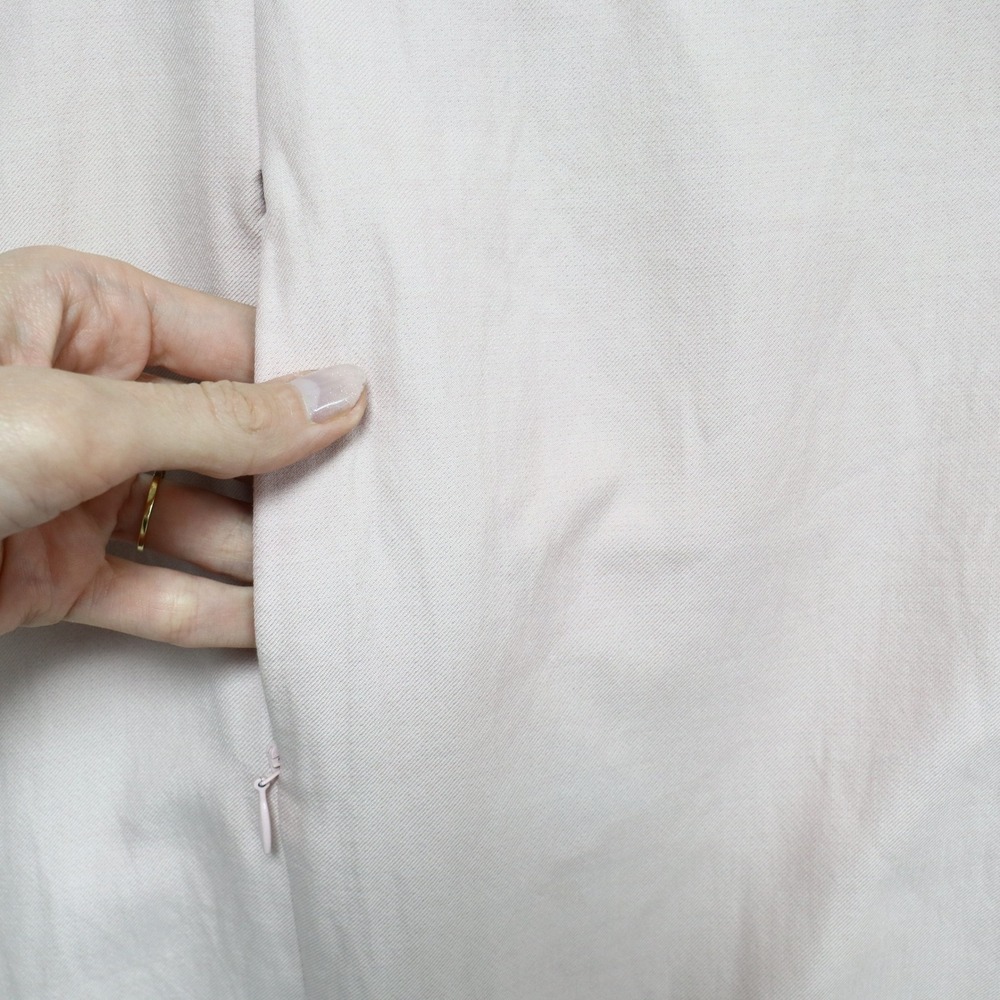 Akris Cotton Silk Pencil Skirt US 8 Knee Length Pink Business Career Minimalist - Picture 6 of 16